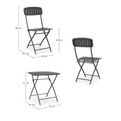 Set mobilier gradina otel gri Yvonne 44x50x85h ; 70x70x72h