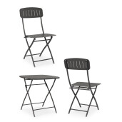 Set mobilier gradina otel gri Yvonne 44x50x85h ; 70x70x72h