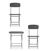 Set mobilier gradina otel gri Yvonne 44x50x85h ; 70x70x72h