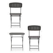 Set mobilier gradina otel gri Yvonne 44x50x85h ; 70x70x72h