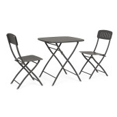 Set mobilier gradina otel gri Yvonne 44x50x85h ; 70x70x72h