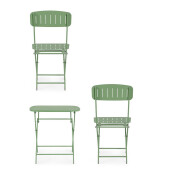 Set mobilier gradina masa, 2 scaune otel verde Yvonne 44x50x85h, 70x70x72h