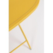 Set mobilier gradina masa, 2 scaune otel ocru Yvonne 44x50x85h, 70x70x72h