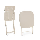 Set mobilier gradina masa, 2 scaune otel champagne Yvonne 44x50x85h, 70x70x72h