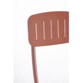 Set mobilier gradina masa, 2 scaune otel caramiziu Yvonne 44x50x85h, 70x70x72h