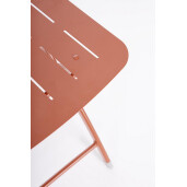 Set mobilier gradina masa, 2 scaune otel caramiziu Yvonne 44x50x85h, 70x70x72h