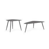 Set 2 masute cafea otel gri antracit Yvonne 54.5x52.5x45h; 96x55x35h