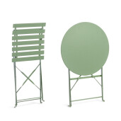 Set mobilier gradina masa, 2 scaune otel verde Austin 41x46x80x44h1(x2); ø60x71h