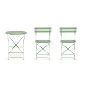 Set mobilier gradina masa, 2 scaune otel verde Austin 41x46x80x44h1(x2); ø60x71h