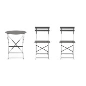 Set mobilier gradina masa, 2 scaune otel gri charcoal Austin 41x46x80x44h1(x2); ø60x71h