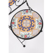 Set 2 scaune pliabile otel ceramica multicolora Santorini 38x46x92h