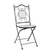 Set 2 scaune pliabile otel ceramica multicolora Loire 38x46x92h