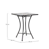 Masa otel ceramica multicolora Mykonos 60x60x75h