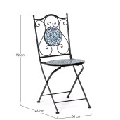 Set 2 scaune gradina otel ceramica Samos 38x46x92 cm