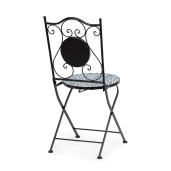 Set 2 scaune gradina otel ceramica Samos 38x46x92 cm