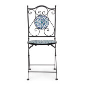 Set 2 scaune gradina otel ceramica Samos 38x46x92 cm