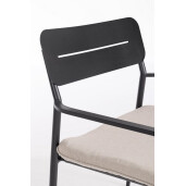 Set mobilier gradina otel gri charcoal textil bej Gargano