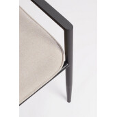 Set mobilier gradina otel gri charcoal textil bej Gargano