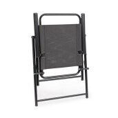Set mobilier gradina masa, 6 scaune,  cu umbrela soare otel gri charcoal Pompei 