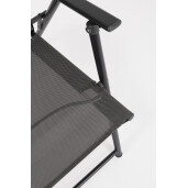 Set mobilier gradina masa, 6 scaune,  cu umbrela soare otel gri charcoal Pompei 