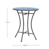 Masa rotunda otel ceramica multicolora Bisanzio Ø60x75h