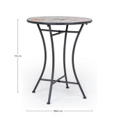 Masa rotunda otel ceramica multicolora Paloma Ø60x75h