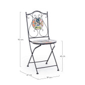 Set 2 scaune gradina otel ceramica Paloma 39x47x92 cm