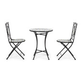 Set mobilier gradina otel ceramica multicolora Positano 38x38x92h ; ø60x75h