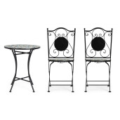 Set mobilier gradina otel ceramica multicolora Positano 38x38x92h ; ø60x75h