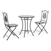 Set mobilier gradina otel ceramica multicolora Positano 38x38x92h ; ø60x75h