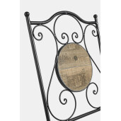 Set mobilier gradina otel negru ceramica maro Kansas 38x38x92h ; ø60x75h