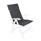 Set 2 perne scaun gradina, terasa olefin gri charcoal Poly 50x120x3h