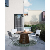 Masa lemn acacia maro Rodano Ø120x74h