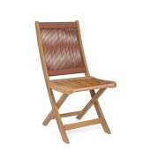 Set 2 scaune gradina, terasa lemn acacia textil coral Danubio 42x61x90h