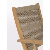 Set 2 scaune pliabile gradina, terasa lemn acacia textil taupe Danubio 51.5x61x90h