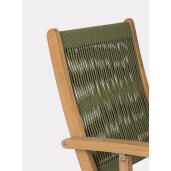Set 2 scaune pliabile gradina, terasa lemn acacia textil verde olive Danubio 51.5x61x90h