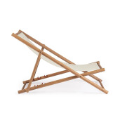 Set 2 scaune gradina, terasa lemn acacia textil alb Danubio 68x106/114x76/89h