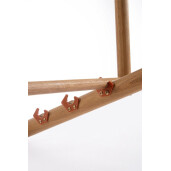 Set 2 scaune gradina, terasa lemn acacia textil caramiziu Danubio 68x106/114x76/89h