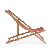 Set 2 scaune gradina, terasa lemn acacia textil caramiziu Danubio 68x106/114x76/89h