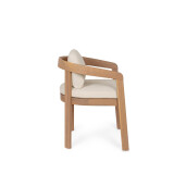 Set 2 scaune lemn masiv acacia maro perne crem Pablo 58x60x79h