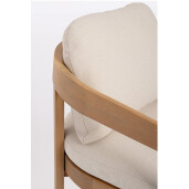 Set 2 scaune lemn masiv acacia maro perne crem Pablo 58x60x79h