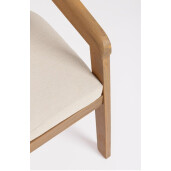 Set 2 scaune lemn masiv acacia maro perne crem Pablo 58x60x79h