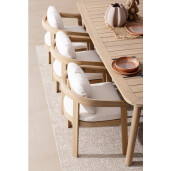 Set 2 scaune lemn masiv acacia maro perne crem Pablo 58x60x79h