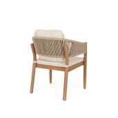 Set 2 scaune lemn masiv acacia textil crem Thiago 63x59.5x84h