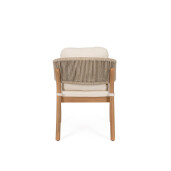 Set 2 scaune lemn masiv acacia textil crem Thiago 63x59.5x84h