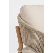 Set 2 scaune lemn masiv acacia textil crem Thiago 63x59.5x84h