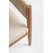 Set 2 scaune lemn masiv acacia textil crem Thiago 63x59.5x84h