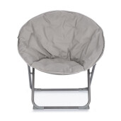 Fotoliu pliabil cadru din otel si perna textil gri Rock 65 cm x 75 cm x 80 h x 42 h1