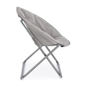 Fotoliu pliabil cadru din otel si perna textil gri Rock 65 cm x 75 cm x 80 h x 42 h1