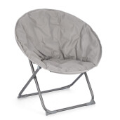 Fotoliu pliabil cadru din otel si perna textil gri Rock 65 cm x 75 cm x 80 h x 42 h1